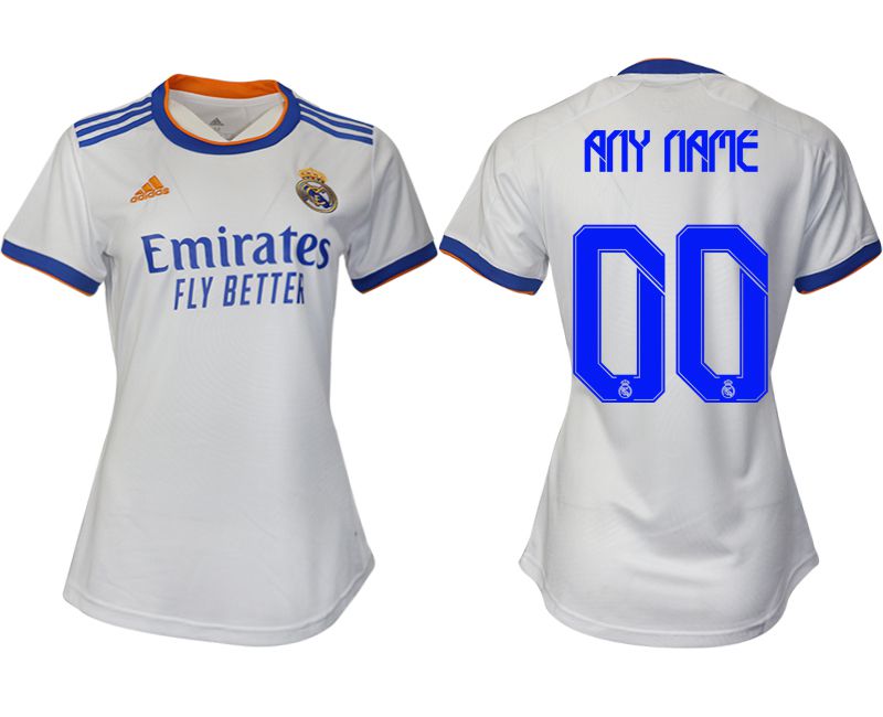 Women 2021-2022 Club Real Madrid home aaa version white customized Soccer Jerseys->customized soccer jersey->Custom Jersey